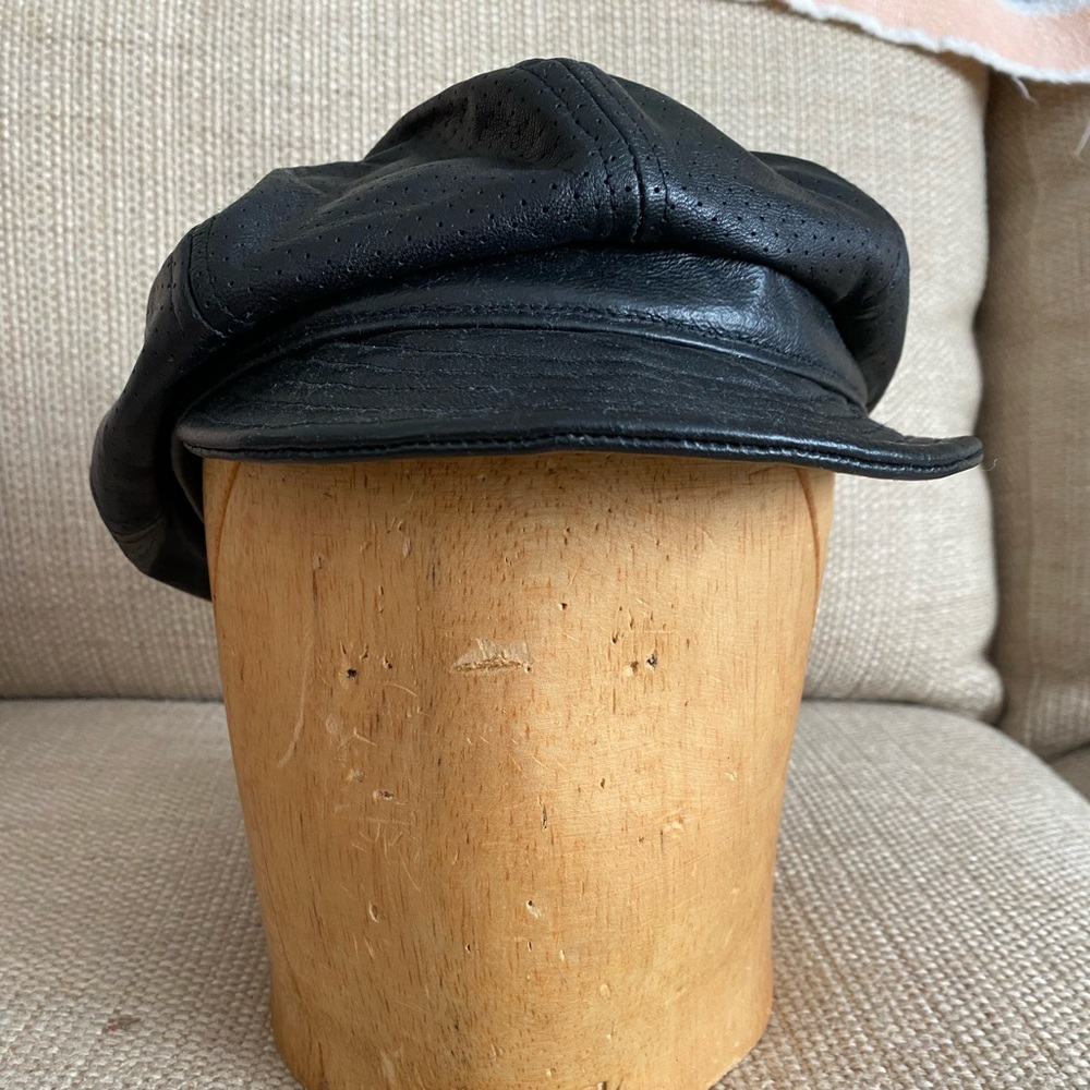 Leather Newsboy Cap